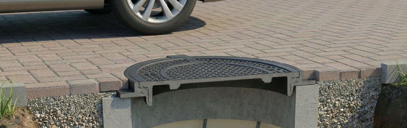 Poklop kompozit v dlažbe